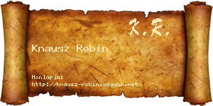 Knausz Robin névjegykártya